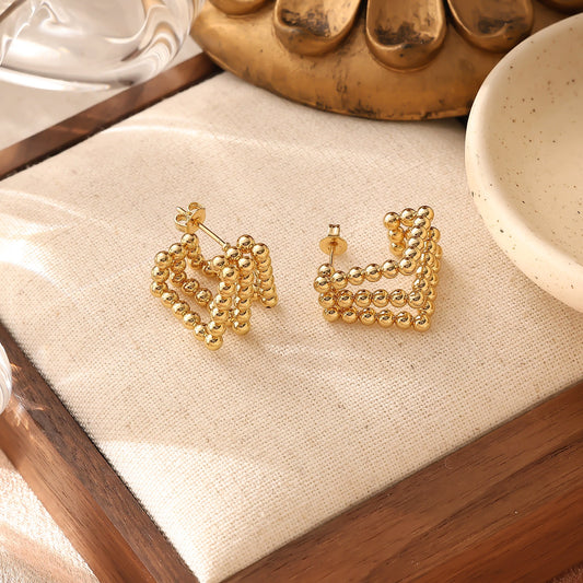 3 Pairs - Irregular Beads Earrings (1 Pair Price - 77)