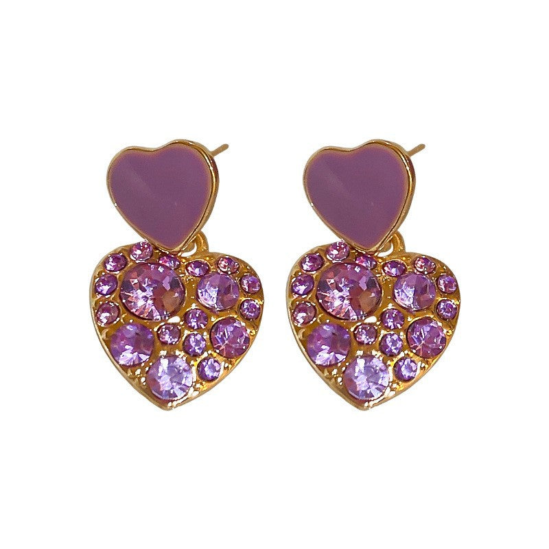 6 Set - Purple heart earrings (Unit price 34)