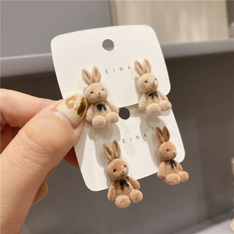 6 Set - New plush bunny earrings (Mix color) (Unit price 39)
