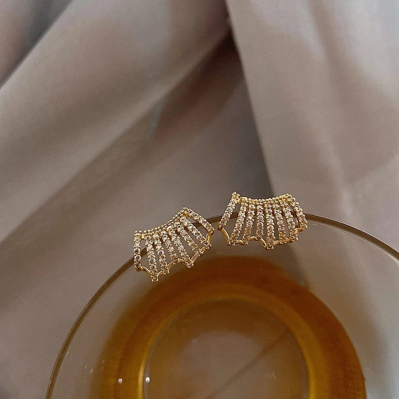6 Pairs - Full Diamond Stud Earrings (1 Pair Price - 41)
