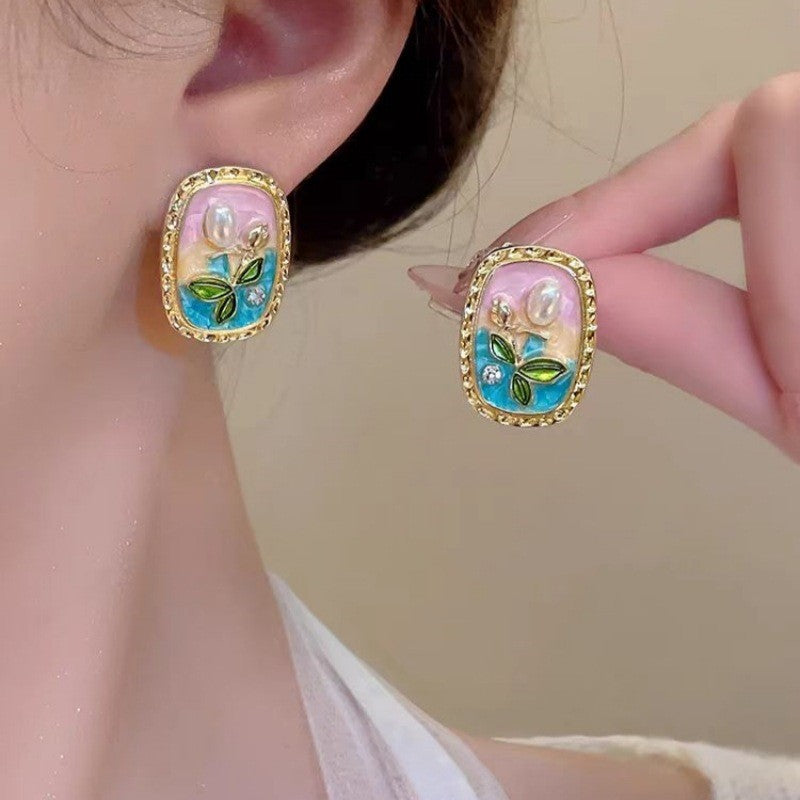 6 Pairs - Monet Garden Baroque Imitation Pearl Design Earrings (1 Pair Price - 37)