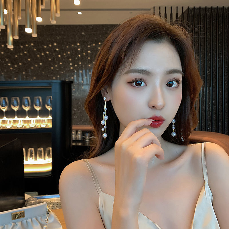 6 Set - Long tassel pearl earrings (Unit price 35)