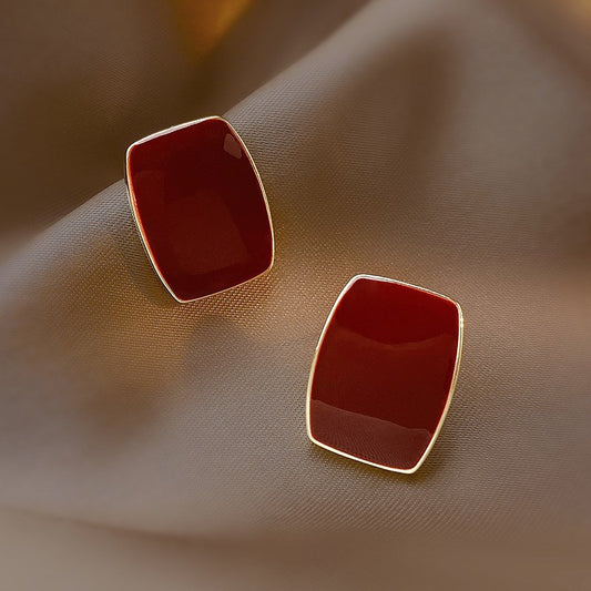 6 Set - Red retro Hong Kong style earrings (Unit price 19)