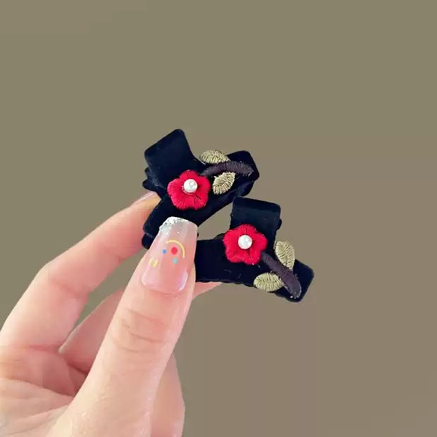 6 Pc - Exquisite embroidered flower clip opp packing (1 Pc Price - 16)