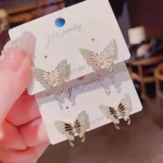 6 Set - Zircon butterfly earrings (Unit price 31)