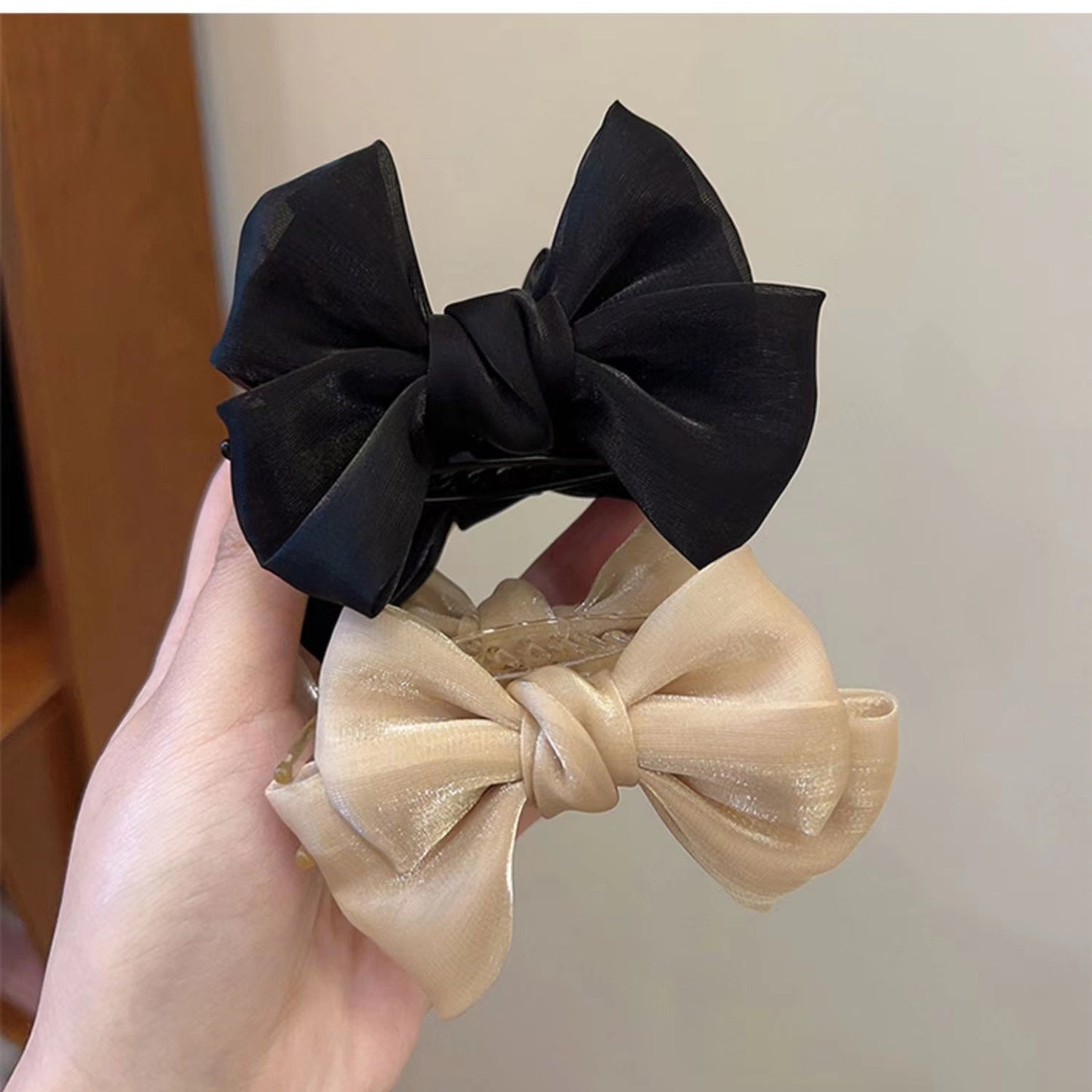 3 Pc - Super fairy French bow head clip (Mix Color) (1 Pc Price - 34)