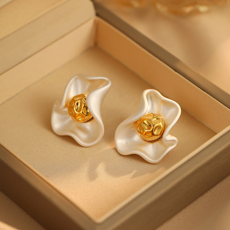 6 Set - Wrinkled silk flower fashion earrings (Unit price 28)