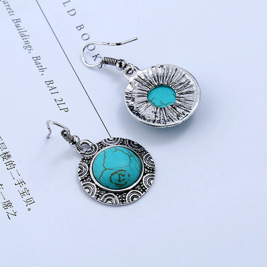 6 Set - Hot selling round turquoise earrings (1 Set price - 22)