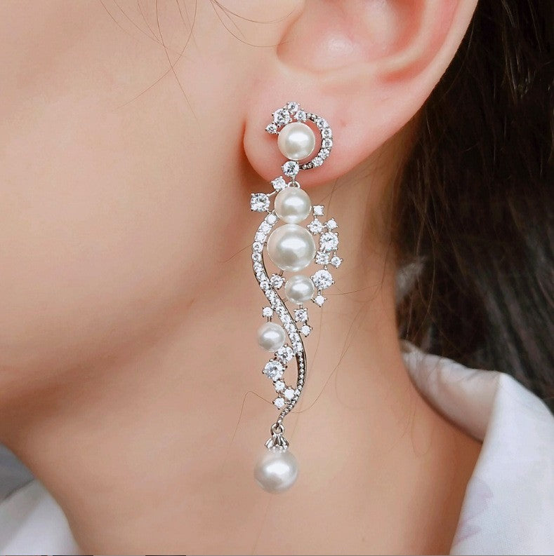6 Pairs - Elegant tassel pearl new earrings (1 Pair Price - 39)