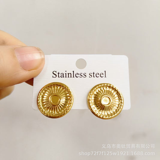 3 Pairs - Trendy Punk Geometric Circular Earrings (1 Pair Price - 44)