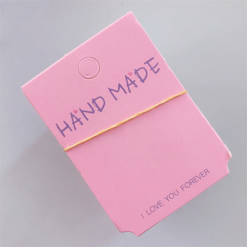 Pink 5*7 cm colored cardstock - DIY packaging tags, and accessories materials with OPP bag (Pack of 100)
