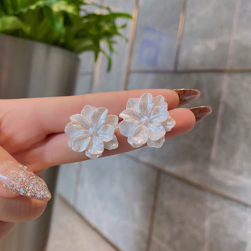 6 Pairs - Korean Flower Earrings (Mix Color) (1 Pair Price - 19)