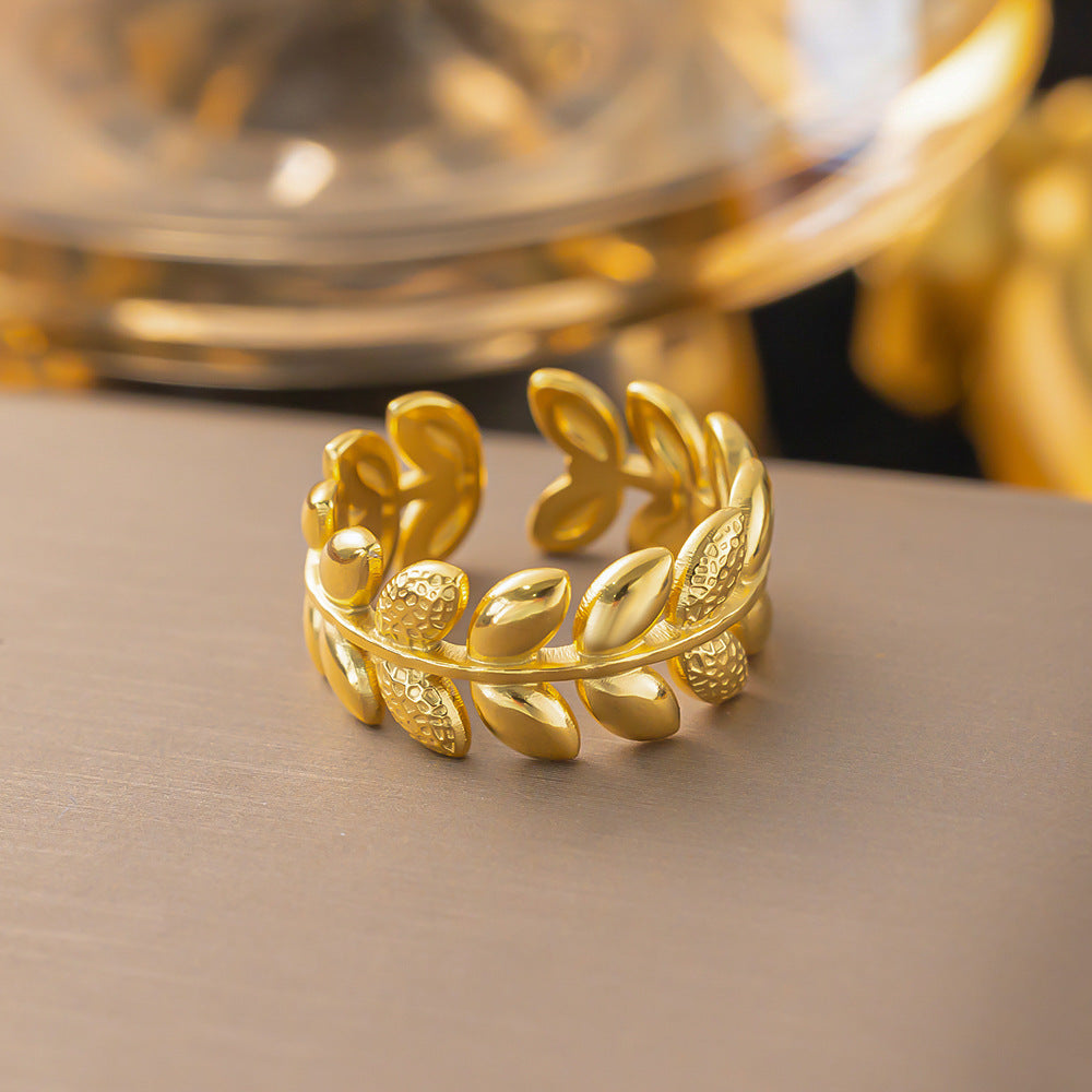 3 Pc - Anti Tarnish Wheat ear ring gold (1 Pc Price - 46)
