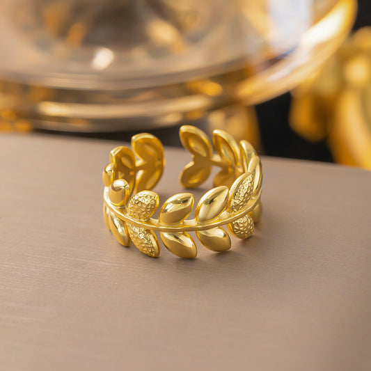 3 Pc - Anti Tarnish Wheat ear ring gold (1 Pc Price - 46)