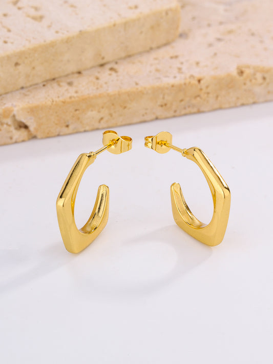 3 Pairs - Anti tarnish oval eggshell hoop Design3 (1 Pair Price - 40)