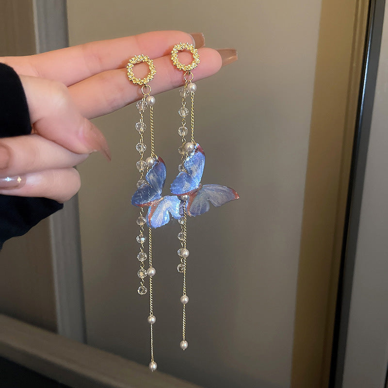 6 Set - Fairy long butterfly tassel earrings (1 Set price - 55)