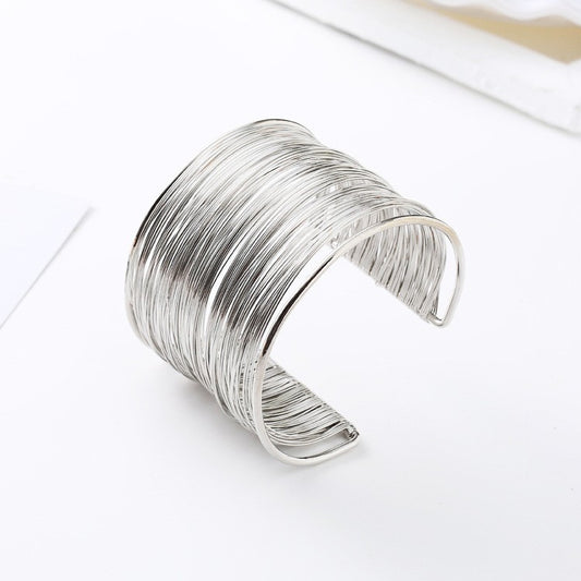 6 Pc - Wire open bracelets - Silver (1 Pc Price - 53)