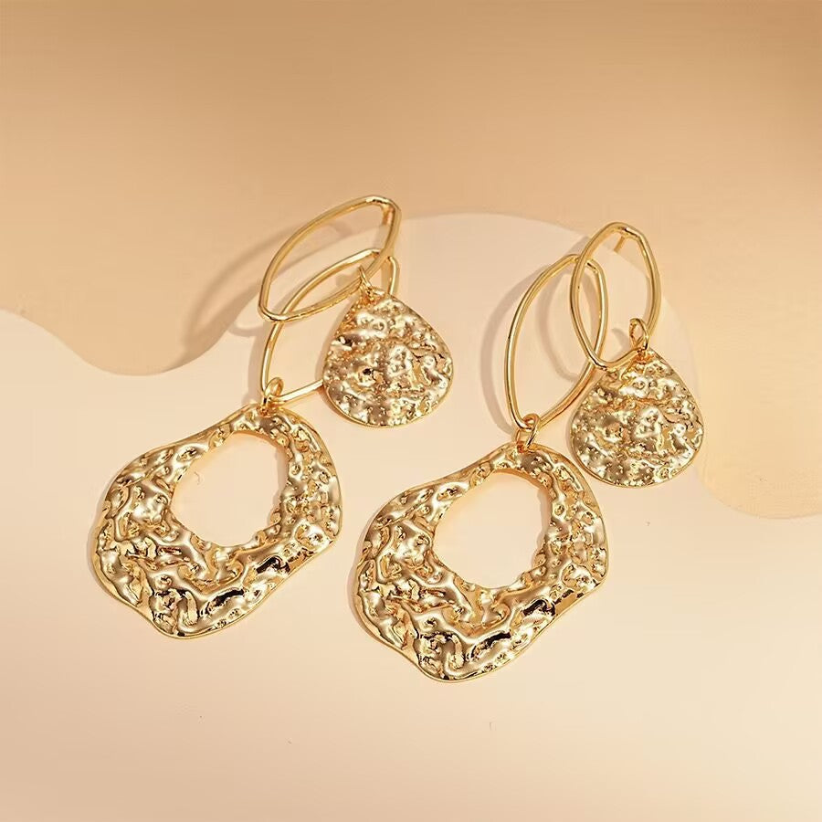 6 Set - Irregular lava geometric earrings - Golden (1 Set price - 33)