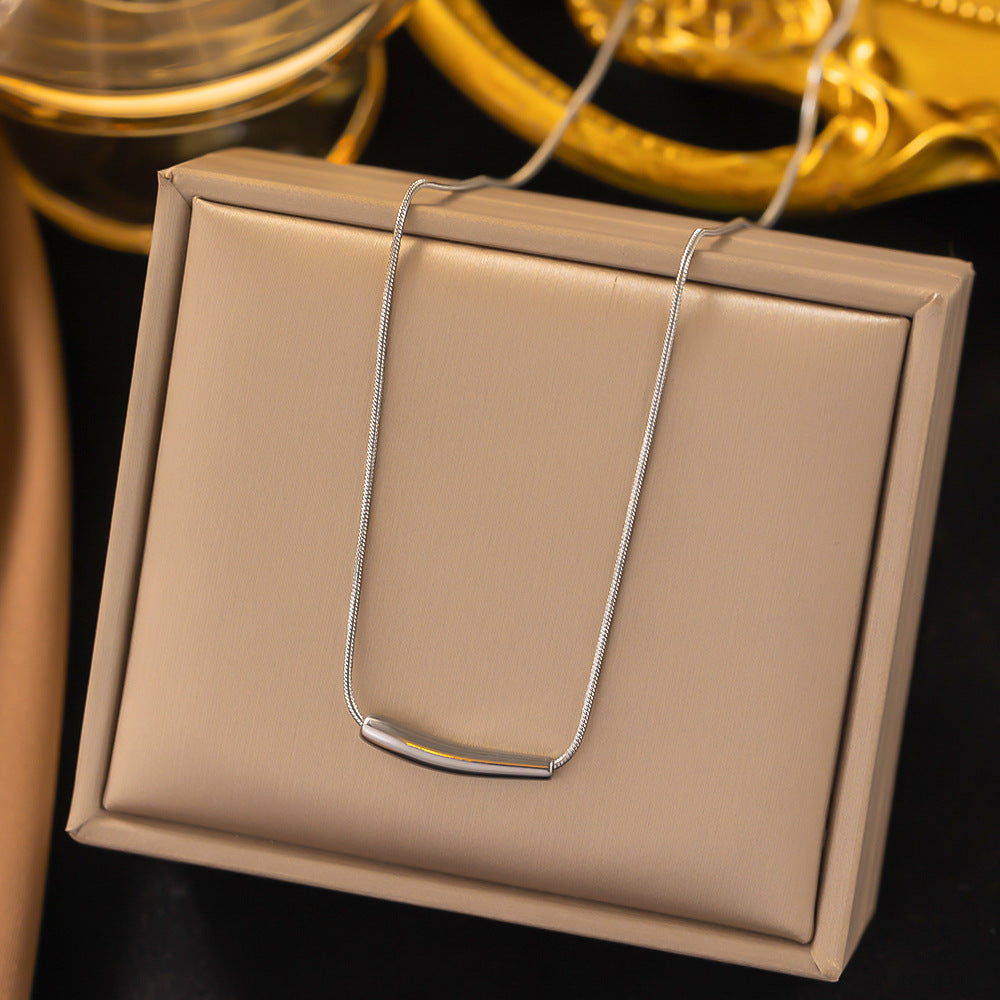 3 Pc - Anti Tarnish Small eggplant necklace - Silver (1 Pc Price - 49)