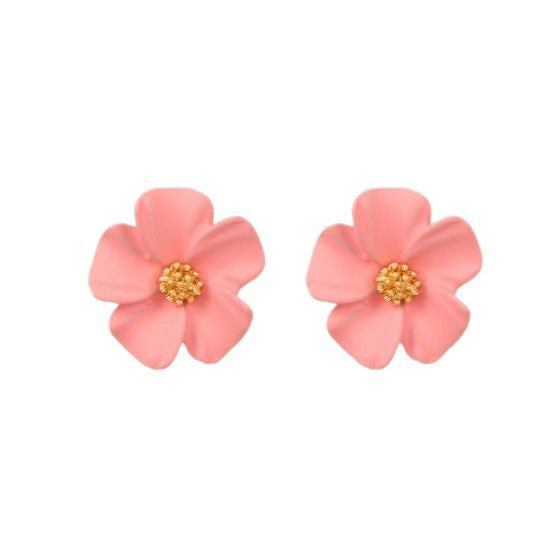 6 Pairs - New Style Fresh Flower Ear Studs (Mix Color) (1 Pair Price - 28)