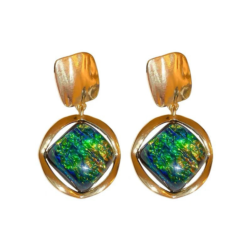 6 Set - Simple green earrings (Unit price 37)