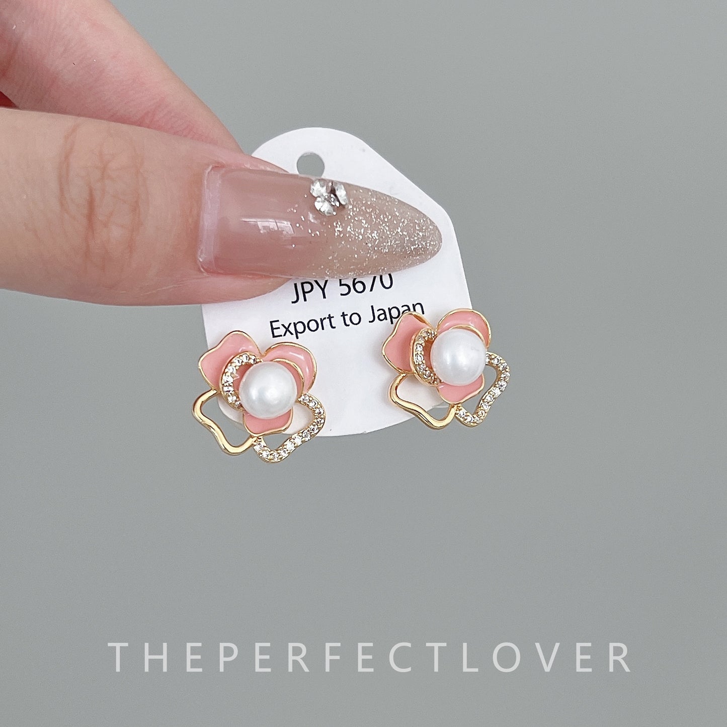 6 Set - Pink Camellia Pearl Earrings (1 Set Price - 33)