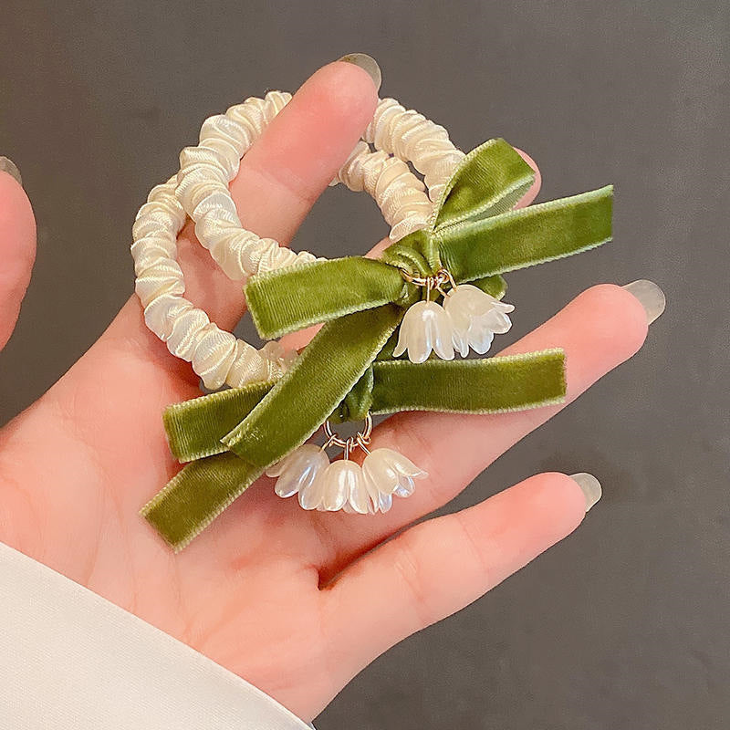 6 Pc - Lily of the Valley Flower Hair Rope (OPP packing) (1 Pc Price - 17)