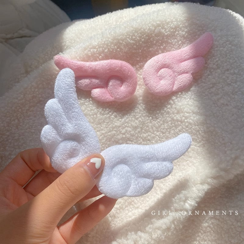 6 Set - Angel Small Wings Side Clip Magic Girl Hairpin Side Clip Cute Japanese Plush Duckbill Hairpin Headwear (Mix Color OPP bag) (Unit Price 11)