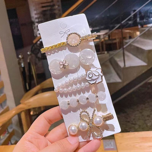 White Camellia 5-piece set hairclip Card Packing