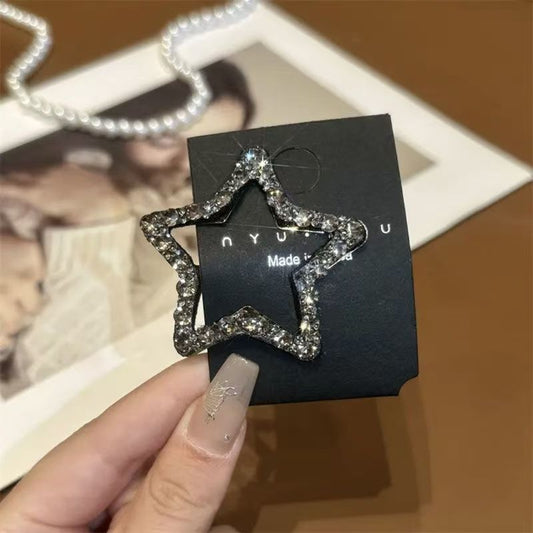 3 Pc - Five-pointed star hairpin - Grey (Unit Price - 10)