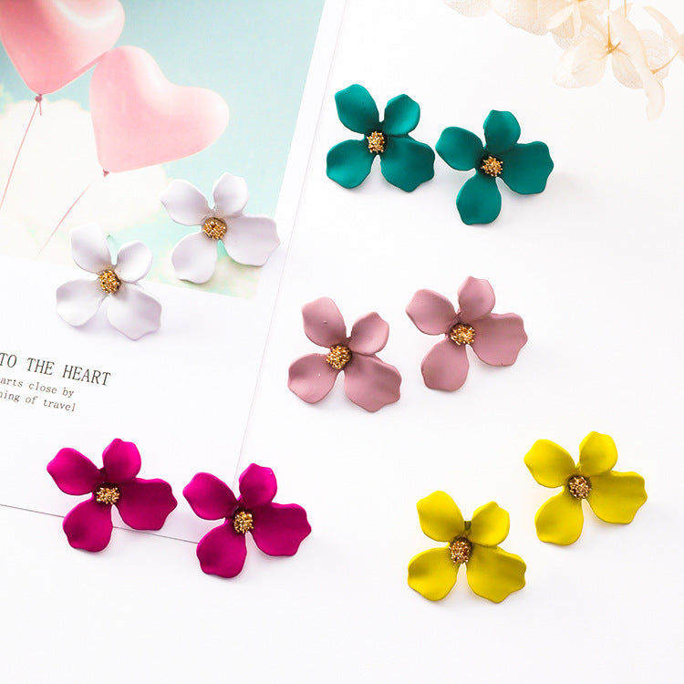 6 Pairs - New Arrival Flower Earrings (Mix Color) (1 Pair Price - 26)