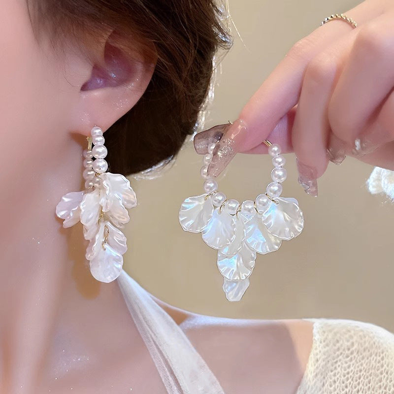 6 Pairs - Super Fairy French Vacation Style Petal Earrings (1 Pair Price - 43)