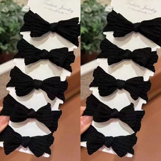 3 Set - New Year's style all black bow rubberband (Set of 10) (1 Set Price - 26)