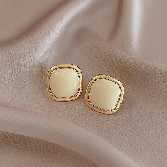 6 Pairs - Trendy Versatile White Earrings (1 Pair Price - 26)