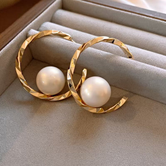 6 Set - Golden pearl bead earrings (1 Set price - 32)