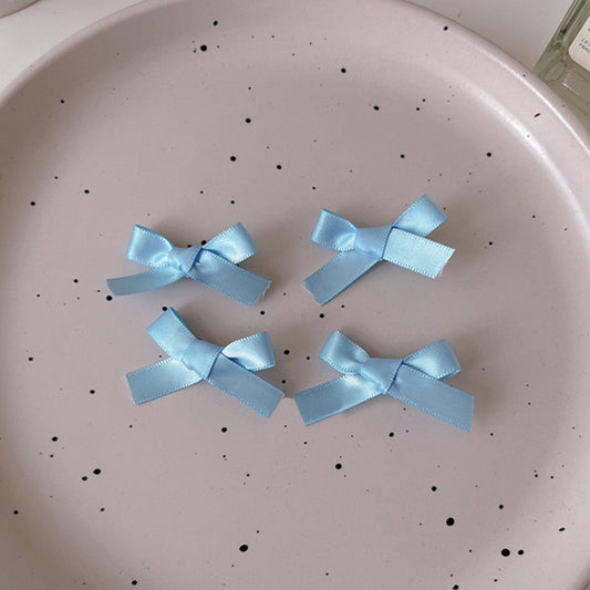 Light Blue Ribbon 3cm bow mini hairpin (10 Pc Set Card packing)
