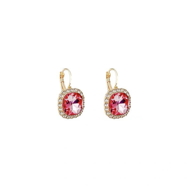6 Set - Korean retro pink diamond earrings (Unit price 37)