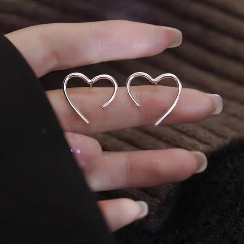 6 Pairs - Love earrings - Silver (1 Pair Price - 13)