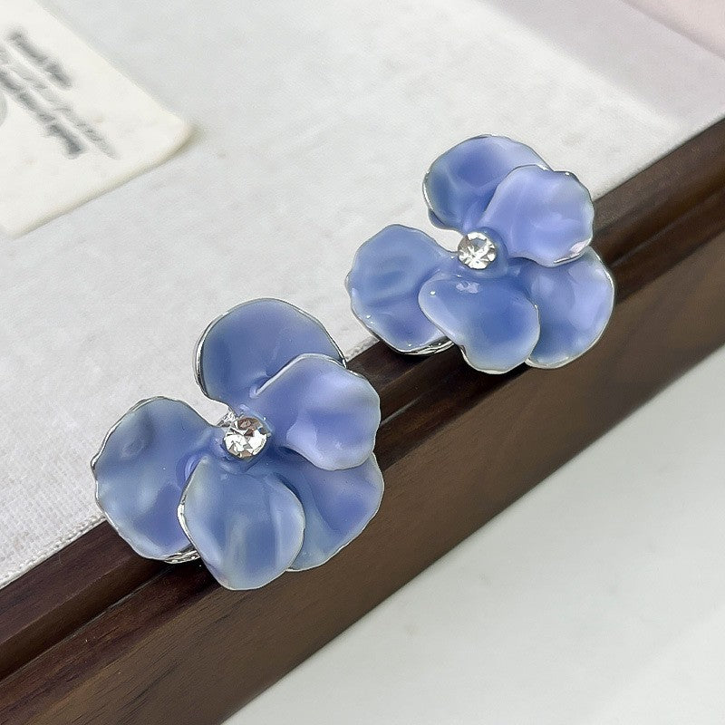 6 Pairs - Flower three-dimensional petal oil drop earrings (Mix Color) (1 Pair Price - 23)
