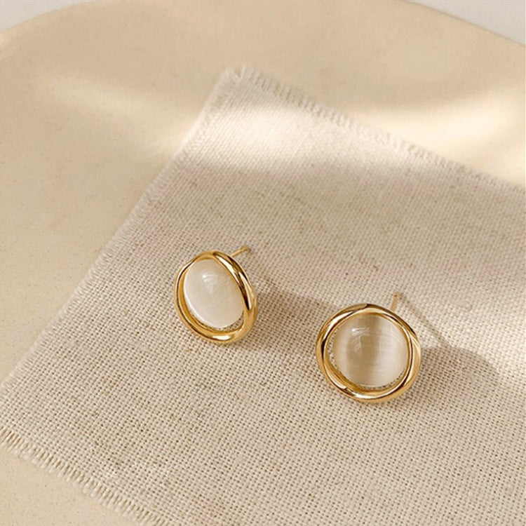 6 Set - Korean high-end cat's eye round earrings (Unit price 17)