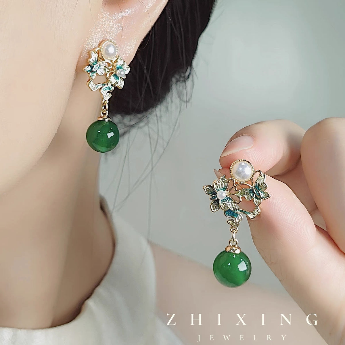 6 Pairs - Chinese Style New Enamel Butterfly Earrings (Mix Color) (1 Pair Price - 34)