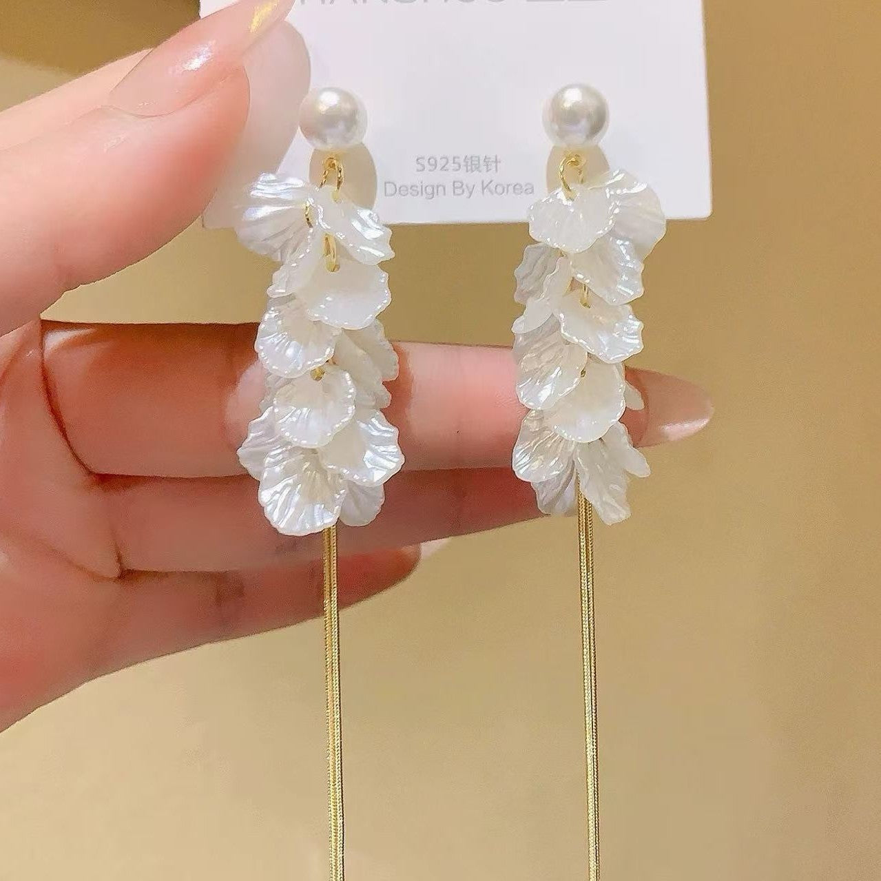 6 Pairs - French-Style Elegant Romantic Petal Tassel Earrings for Women (1 Pair Price - 46)