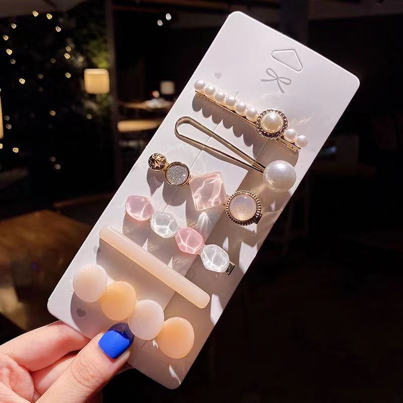 New pink 6-piece set hairclip Card Packing