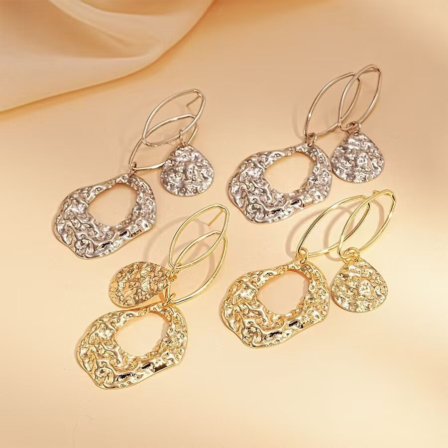 6 Set - Irregular lava geometric earrings - Golden (1 Set price - 33)