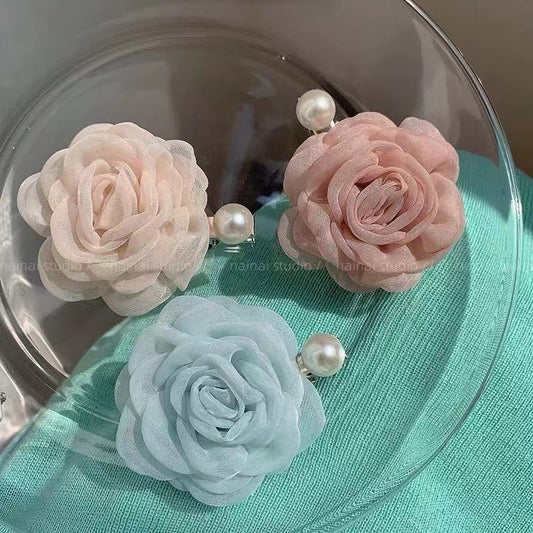 6 Pc - Pearl Camellia Hairpin (Mix Color) (1 Pc Price - 35)