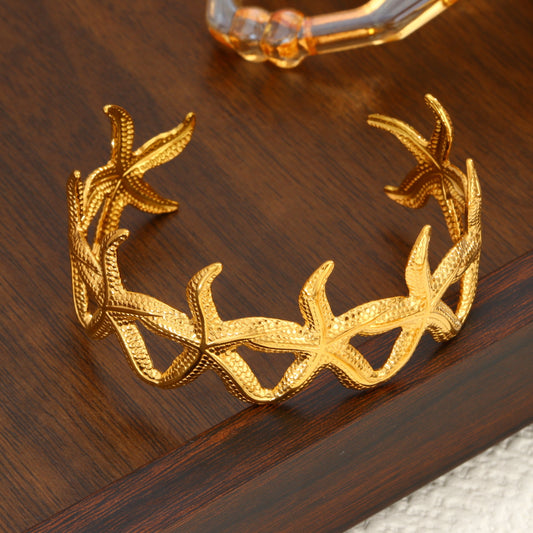 3 Pc - Anti Tarnish Starfish Bracelet gold (1 Pc Price - 175)