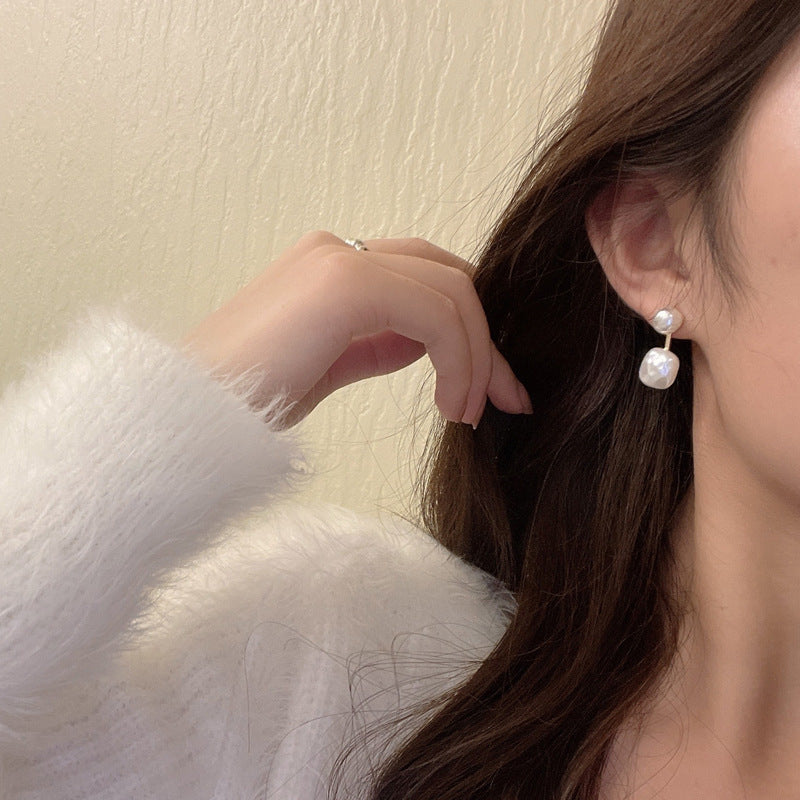 6 Pairs - Simple French Irregular Imitation Pearl Earrings (1 Pair Price - 30)