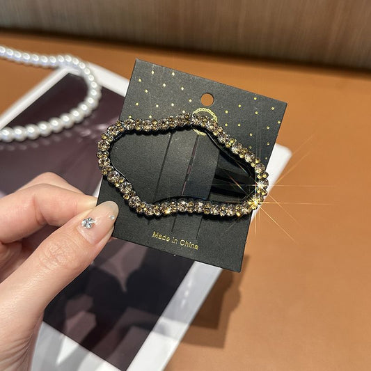 3 Pc - Rhinestone cloud hairpin - Golden (Unit Price - 9)