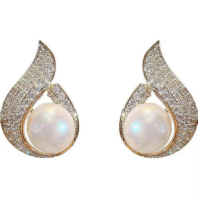 6 Set - Zircon maple leaf earrings (Unit price 24)