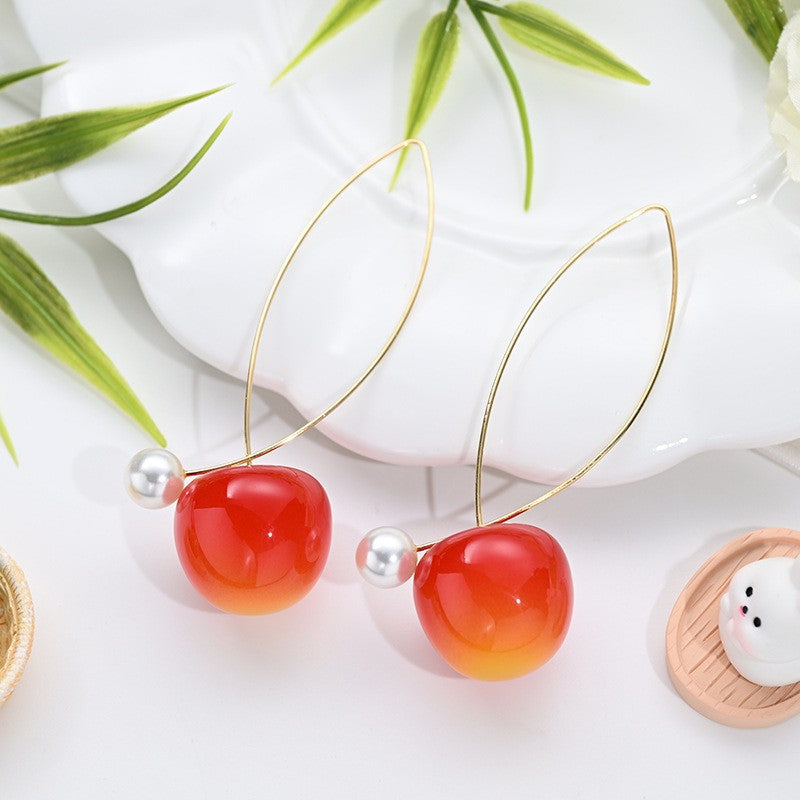 6 Pairs - Cherry Earrings for Women (Mix Color) (1 Pair Price - 23)